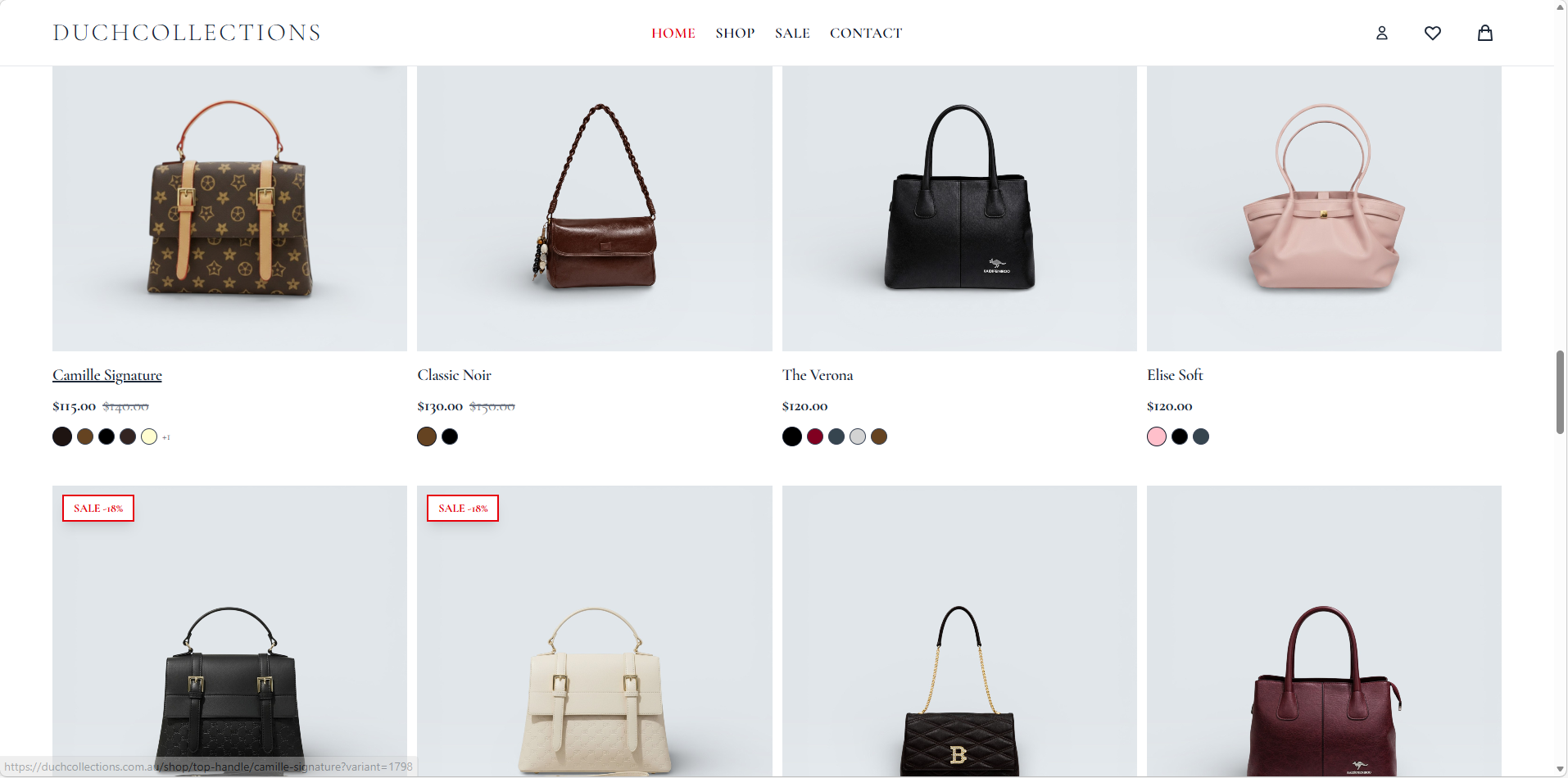 Premium Bags E-Commerce Homepage